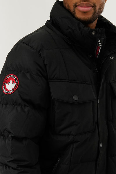 Canada Weather Gear Faux Fur Hooded Parka Jacket - Black - Mens Parka Jackets - International Clothiers