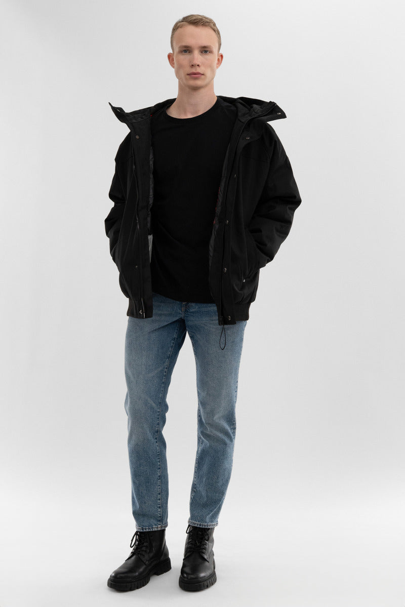 Canada Weather Gear Backpack Strap Bomber Jacket - Black - Mens Bomber Jackets - International Clothiers