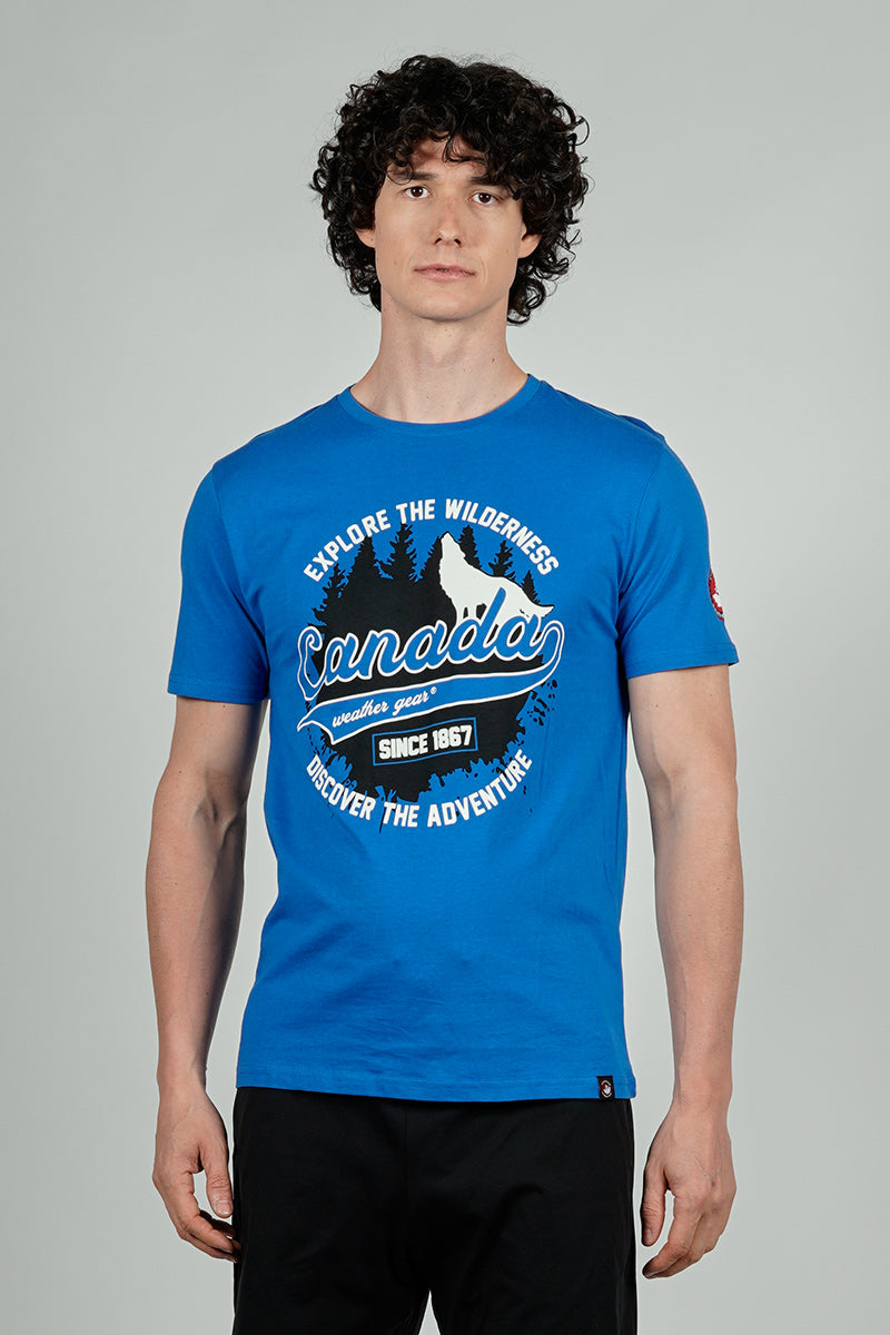 Canada Weather Gear Discover The Adventure Print Tee - Blue