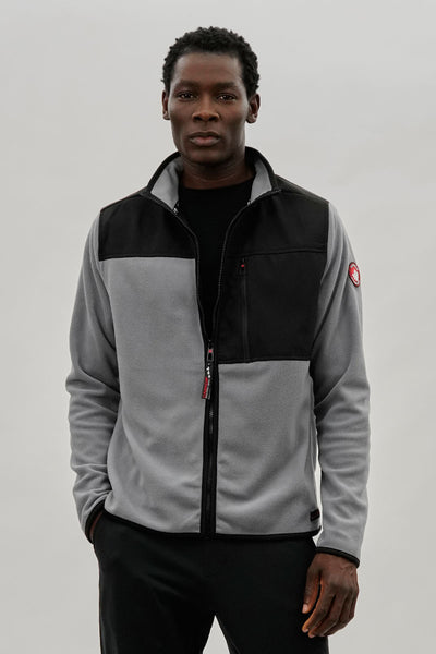 Canada Weather Gear Colour Block Fleece Lightweight Jacket - Grey - Mens Lightweight Jackets - International Clothiers