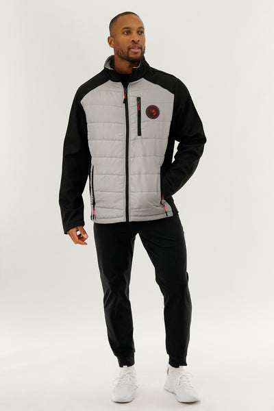Super Triple Goose Quilted Colour Block Lightweight Jacket - Grey - Mens Lightweight Jackets - International Clothiers