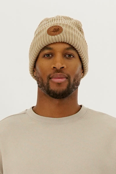 Canada Weather Gear Two Piece Waffle Hat - Beige - Mens Hats - International Clothiers