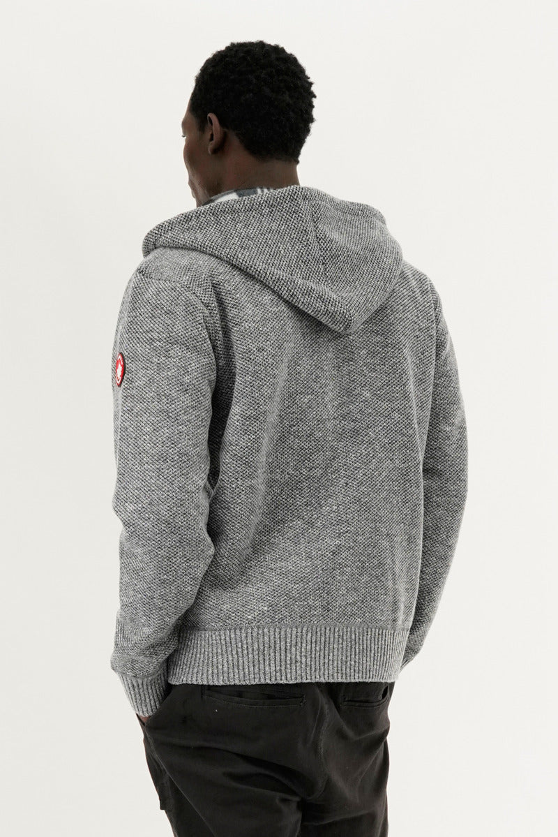 Canada Weather Gear Plaid Lined Zip Up Knit Hoodie - Grey - Mens Hoodies & Sweatshirts - International Clothiers