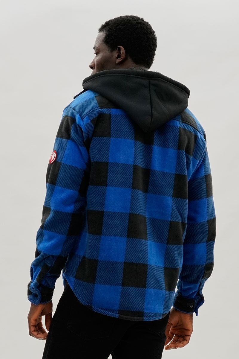 Canada Weather Gear Plaid Sherpa Lined Lightweight Jacket - Blue - Mens Lightweight Jackets - International Clothiers