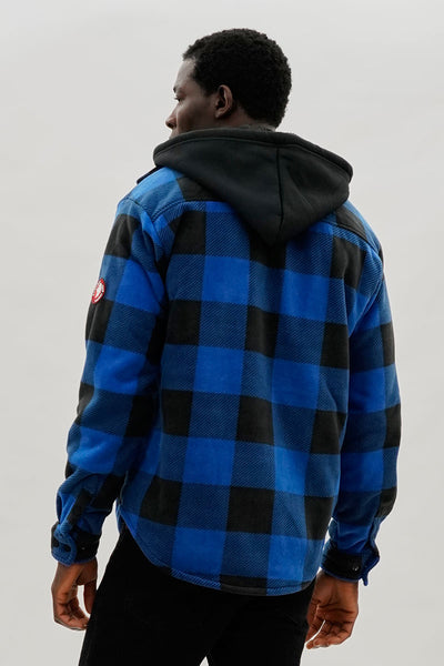 Canada Weather Gear Plaid Sherpa Lined Lightweight Jacket - Blue - Mens Lightweight Jackets - International Clothiers