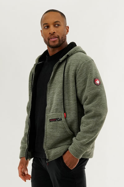 Canada Weather Gear Sherpa Lined Lightweight Jacket - Olive - Mens Lightweight Jackets - International Clothiers