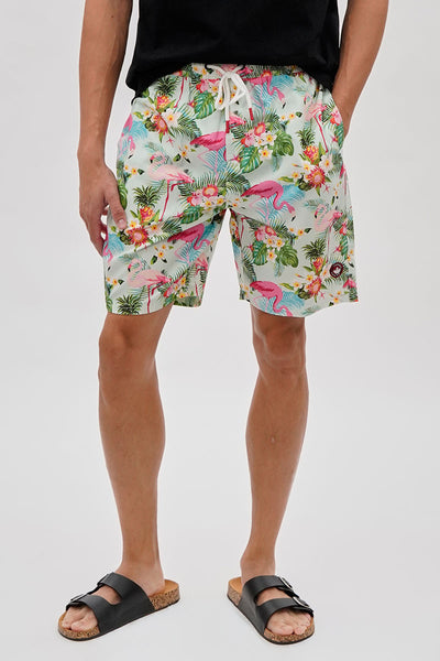 Canada Weather Gear Flamingo Print Swim Shorts - Mint - Mens Shorts & Capris - International Clothiers