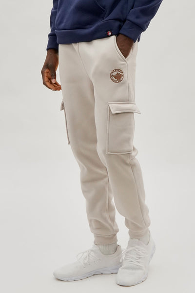 Canada Weather Gear Basic Cargo Joggers - Cream - Mens Joggers & Sweatpants - International Clothiers