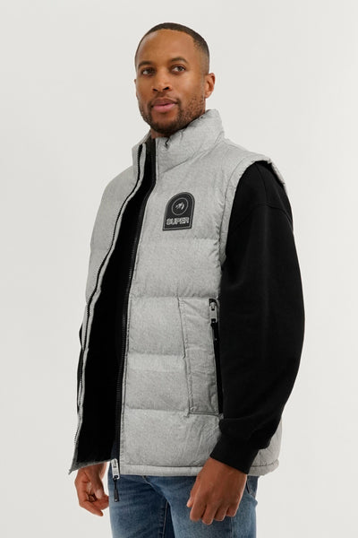 Super Triple Goose Double Pocket Bubble Vest - Grey - Mens Vests - International Clothiers