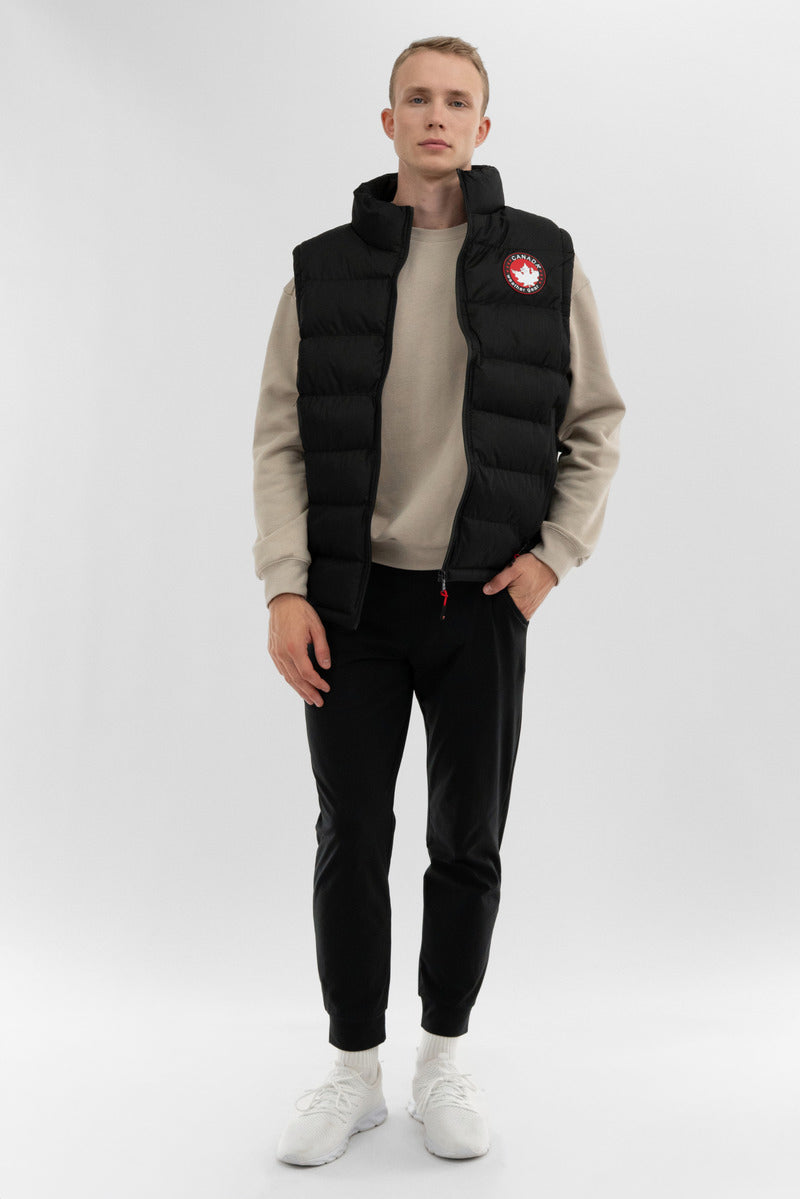 Canada Weather Gear Colour Block Puffer Vest - Black - Mens Vests - International Clothiers