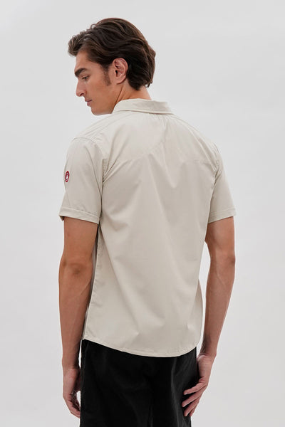 Canada Weather Gear Utility Short Sleeve Casual Shirt - Cream - Mens Casual Shirts - International Clothiers