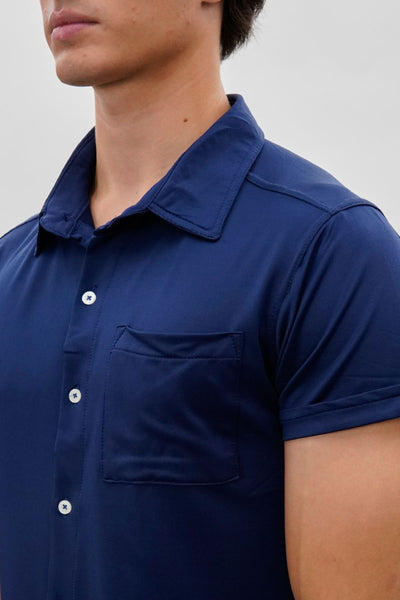 Canada Weather Gear Travel Collection Classic Short Sleeve Casual Shirt - Navy - Mens Casual Shirts - International Clothiers