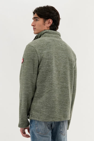 Canada Weather Gear Sherpa Lined 1/4 Zip Pullover Sweater - Green - Mens Pullover Sweaters - International Clothiers