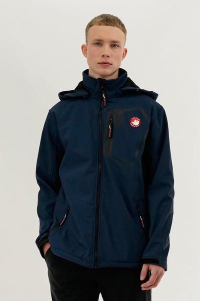 Canada Weather Gear Soft Shell Hooded Lightweight Jacket - Navy - Mens Lightweight Jackets - International Clothiers