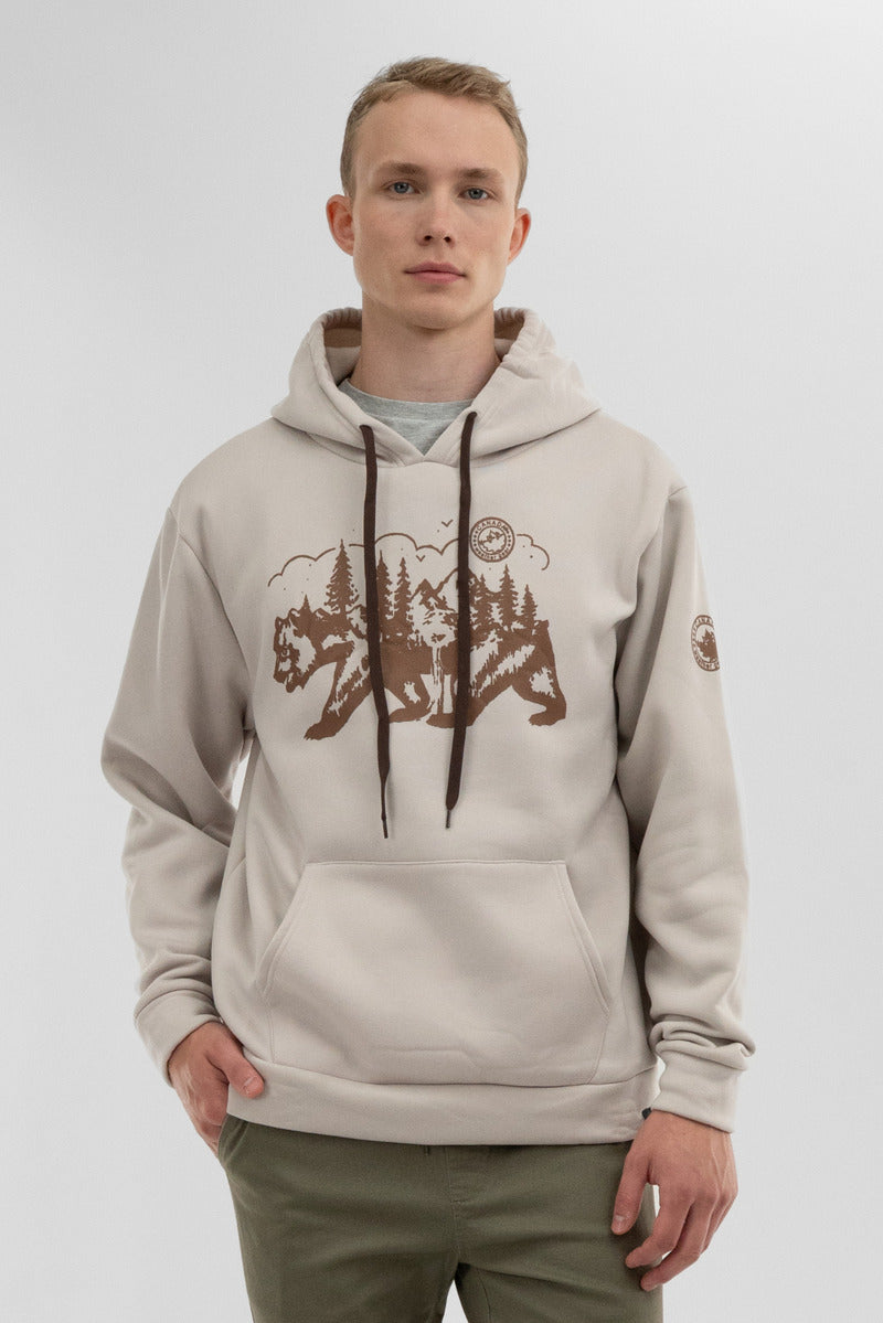 Canada Weather Gear Forest Print Hoodie - Cream - Mens Hoodies & Sweatshirts - International Clothiers