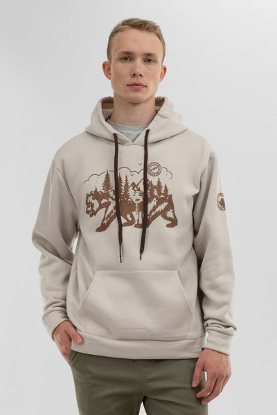 Canada Weather Gear Forest Print Hoodie - Cream - Mens Hoodies & Sweatshirts - International Clothiers