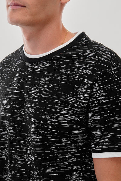 Canada Weather Gear Vintage Patterned Crewneck Tee - Black - Mens Tees & Tank Tops - International Clothiers