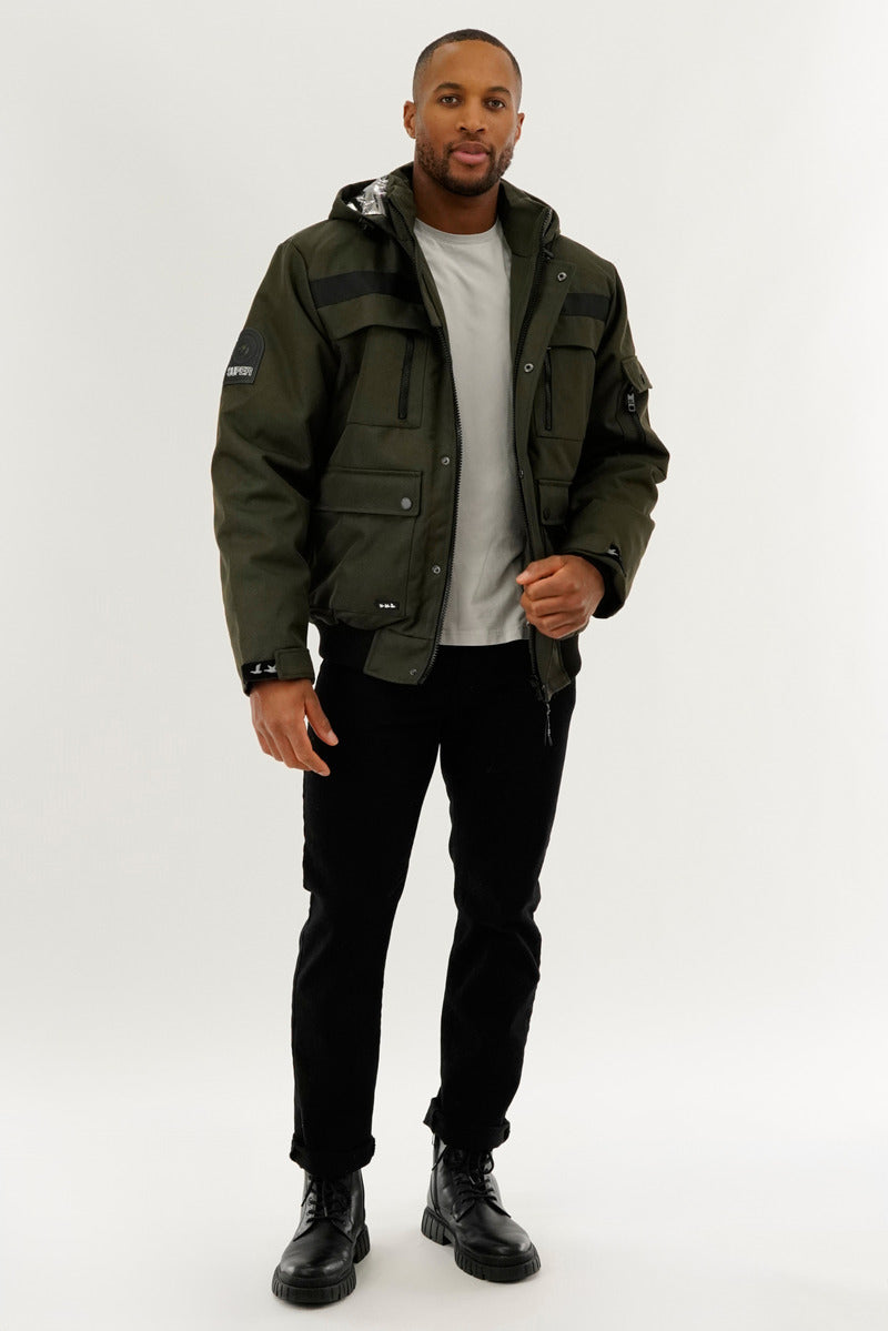 Super Triple Goose Thermal-Foil Lining Bomber Jacket - Olive - Mens Bomber Jackets - International Clothiers