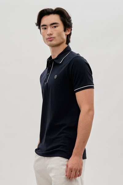 Canada Weather Gear Travel Collection Piping Detail Polo Shirt - Navy - Mens Polo Shirts - International Clothiers