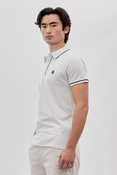 Canada Weather Gear Travel Collection Piping Detail Polo Shirt - White - Mens Polo Shirts - International Clothiers