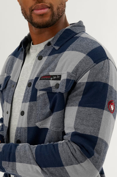 Canada Weather Gear Plaid Plush Lined Lightweight Jacket - Navy - Mens Lightweight Jackets - International Clothiers