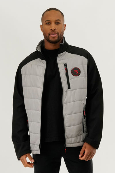 Super Triple Goose Quilted Colour Block Lightweight Jacket - Grey - Mens Lightweight Jackets - International Clothiers