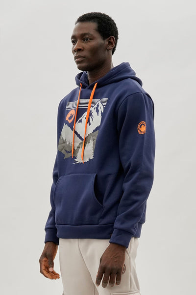 Canada Weather Gear Mountain Print Hoodie - Navy - Mens Hoodies & Sweatshirts - International Clothiers
