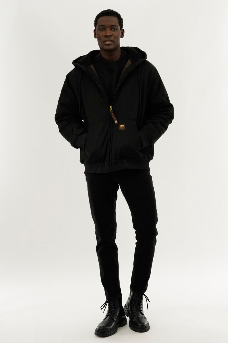 Canada Work Gear Sherpa Lined Bomber Jacket - Black - Mens Bomber Jackets - International Clothiers