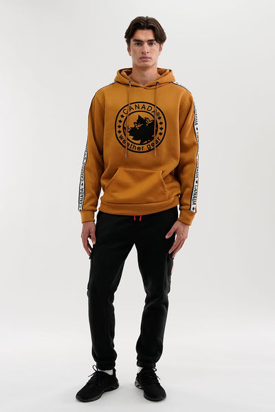 Canada Weather Gear Logo Tape Fleece Hoodie - Camel - Mens Hoodies & Sweatshirts - International Clothiers
