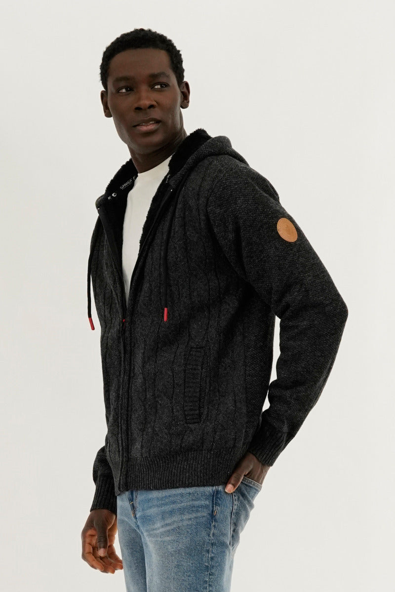 Canada Weather Gear Cable Knit Zip Up Hoodie - Grey - Mens Hoodies & Sweatshirts - International Clothiers