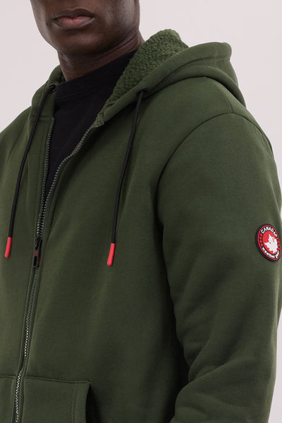 Canada Weather Gear Fleece Lined Zip Up Hoodie - Olive - Mens Hoodies & Sweatshirts - International Clothiers