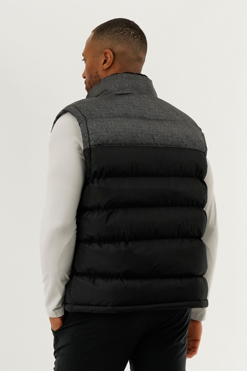 Canada Weather Gear Colour Block Puffer Vest - Black - Mens Vests - International Clothiers