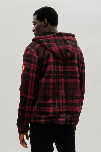 Canada Weather Gear Hooded Sherpa Lined Lightweight Jacket - Red - Mens Lightweight Jackets - International Clothiers