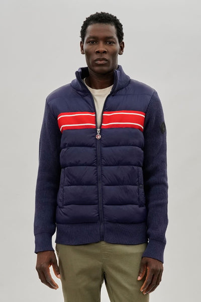 Canada Weather Gear Striped Puffer Lightweight Jacket - Navy - Mens Lightweight Jackets - International Clothiers