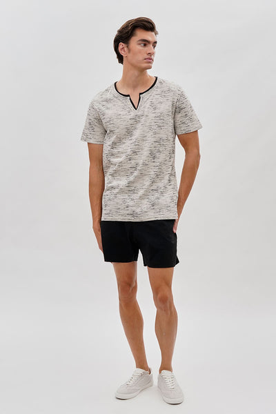 Canada Weather Gear Vintage Short Sleeve Henley Tee - Stone - Mens Tees & Tank Tops - International Clothiers