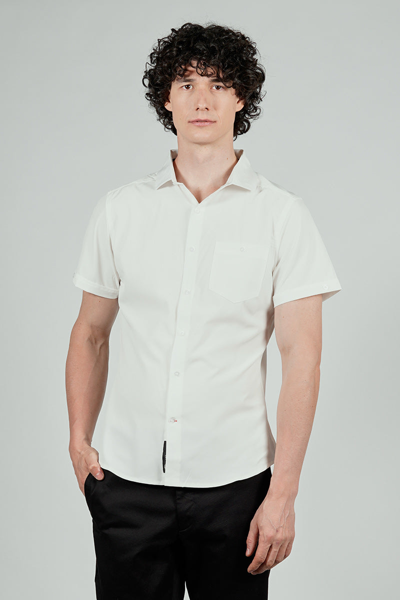 Canada Weather Gear Travel Collection Basic Button Up Casual Shirt - White