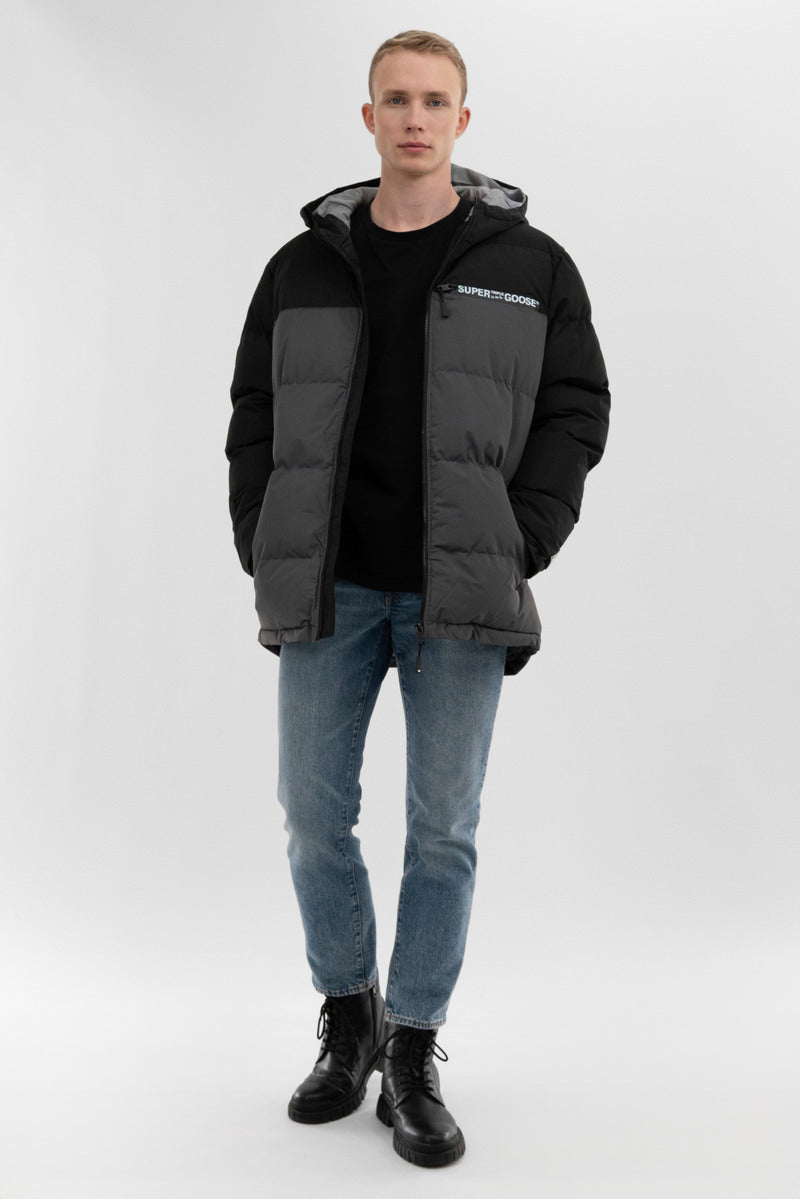 Super Triple Goose Colour Block Bomber Jacket - Grey - Mens Bomber Jackets - International Clothiers