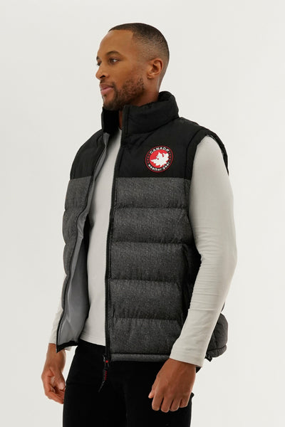 Canada Weather Gear Colour Block Puffer Vest - Grey - Mens Vests - International Clothiers