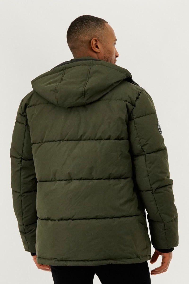 Canada Weather Gear Quilted Puffer Parka Jacket - Olive - Mens Parka Jackets - International Clothiers