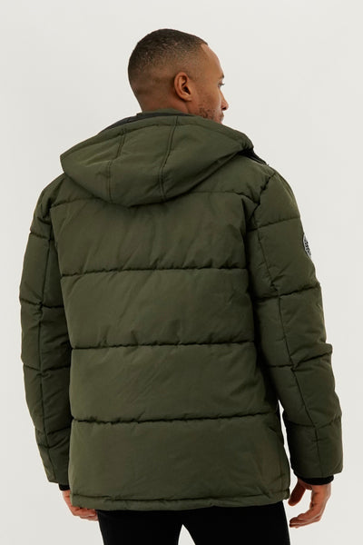 Canada Weather Gear Quilted Puffer Parka Jacket - Olive - Mens Parka Jackets - International Clothiers