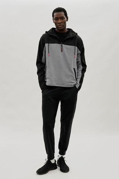 Canada Weather Gear Colour Block Half Zip Hoodie - Grey - Mens Hoodies & Sweatshirts - International Clothiers