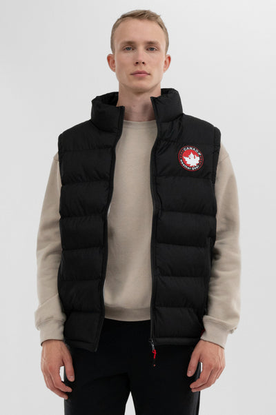 Canada Weather Gear Colour Block Puffer Vest - Black - Mens Vests - International Clothiers