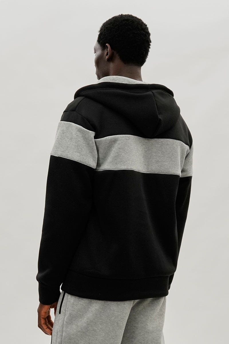 Super Triple Goose Colour Block Zip Up Hoodie - Black - Mens Hoodies & Sweatshirts - International Clothiers