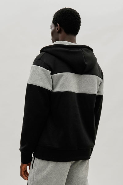 Super Triple Goose Colour Block Zip Up Hoodie - Black - Mens Hoodies & Sweatshirts - International Clothiers