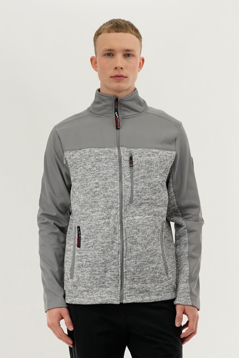 Canada Weather Gear Fleece Lightweight Jacket - Grey - Mens Lightweight Jackets - International Clothiers