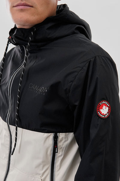 Canada Weather Gear Hooded Colour Block Lightweight Jacket - Black - Mens Lightweight Jackets - International Clothiers