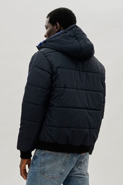 Oppenheimer Hooded Puffer Bomber Jacket - Navy - Mens Bomber Jackets - International Clothiers