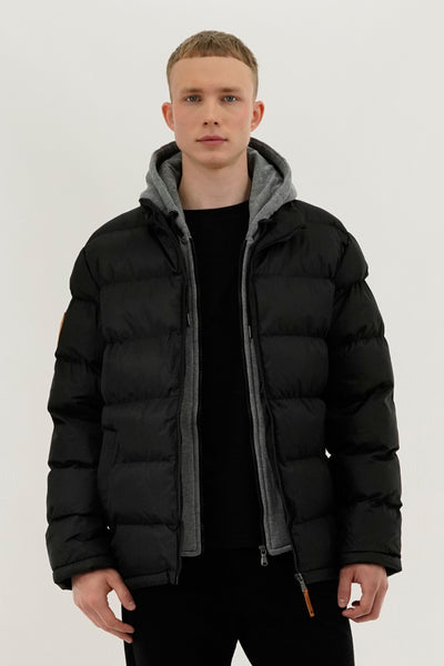 Canada Weather Gear Fleece Quilted Bomber Jacket - Black - Mens Bomber Jackets - International Clothiers