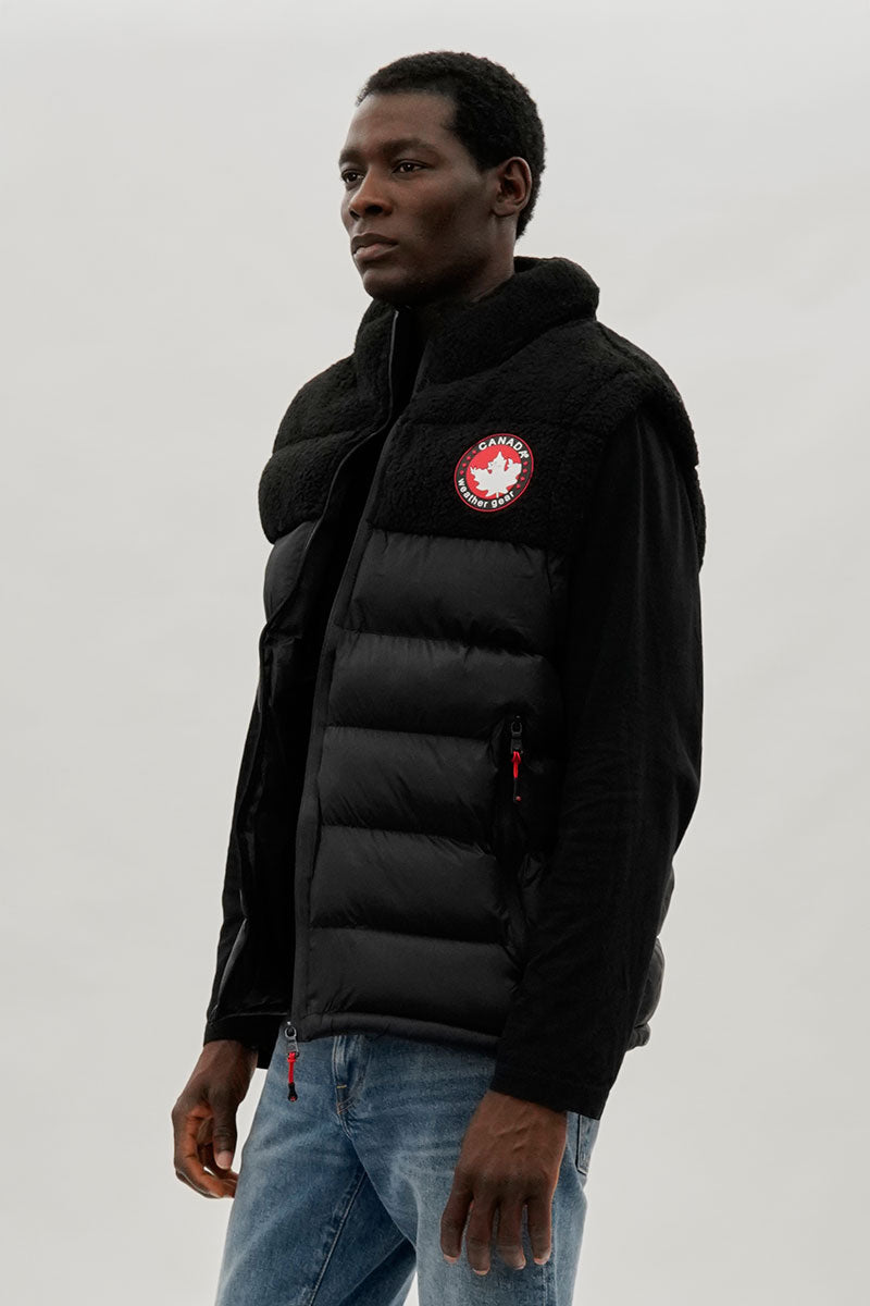 Canada Weather Gear Sherpa Puffer Vest - Black - Mens Vests - International Clothiers