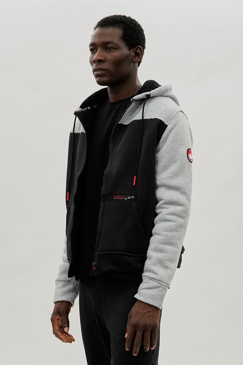 Canada Weather Gear Colour Block Sherpa Lined Lightweight Jacket - Grey - Mens Lightweight Jackets - International Clothiers
